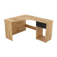 SCHREIBTISCH CANTONE 155x125x75 cm Bürotisch Computertisch, Eiche Wotan - Eiche Wotan, Holzwerkstoff (125/155/75cm) - MASSENO