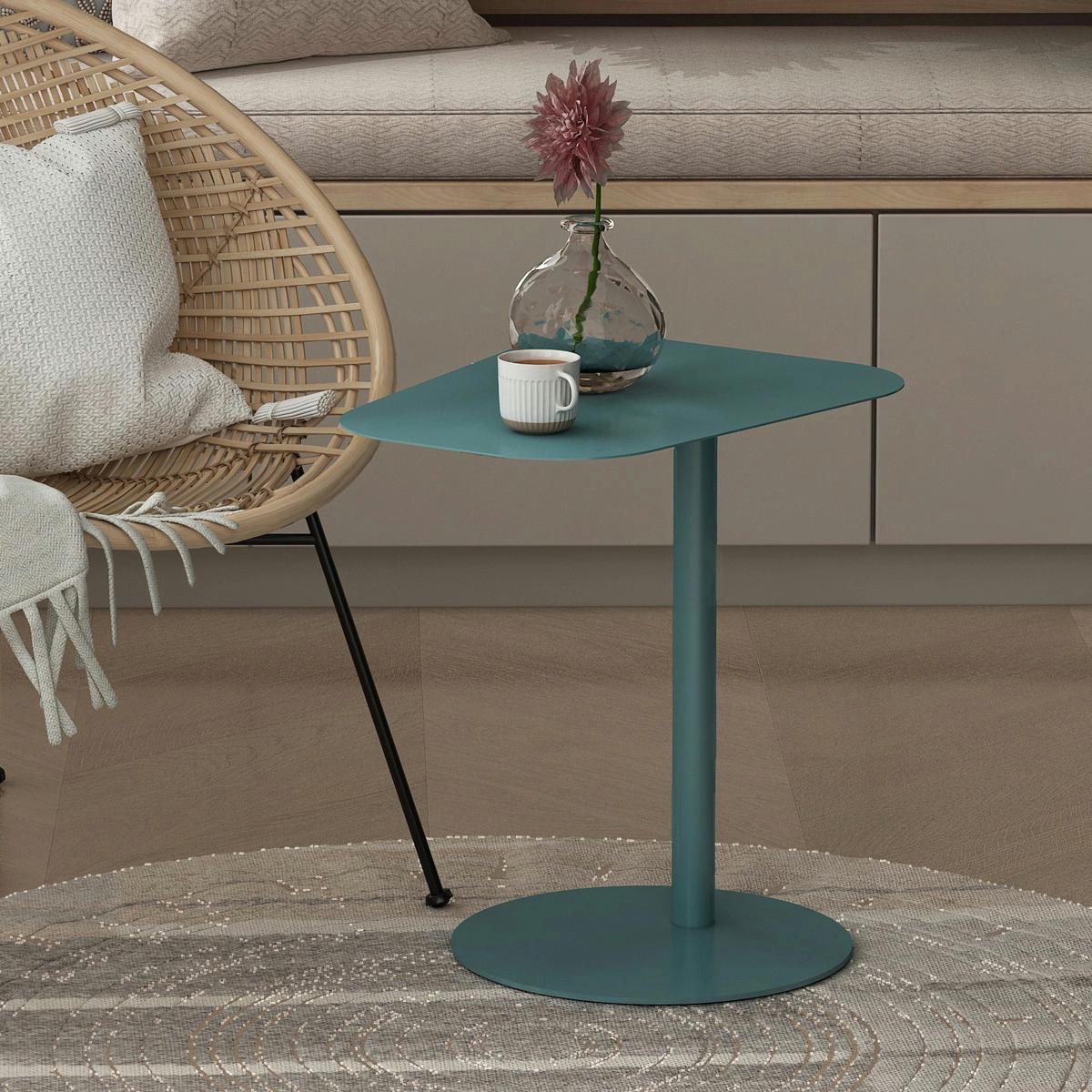 BEISTELLTISCH Nastätten - Blau, Metall (38/50/50cm) - [en.casa]