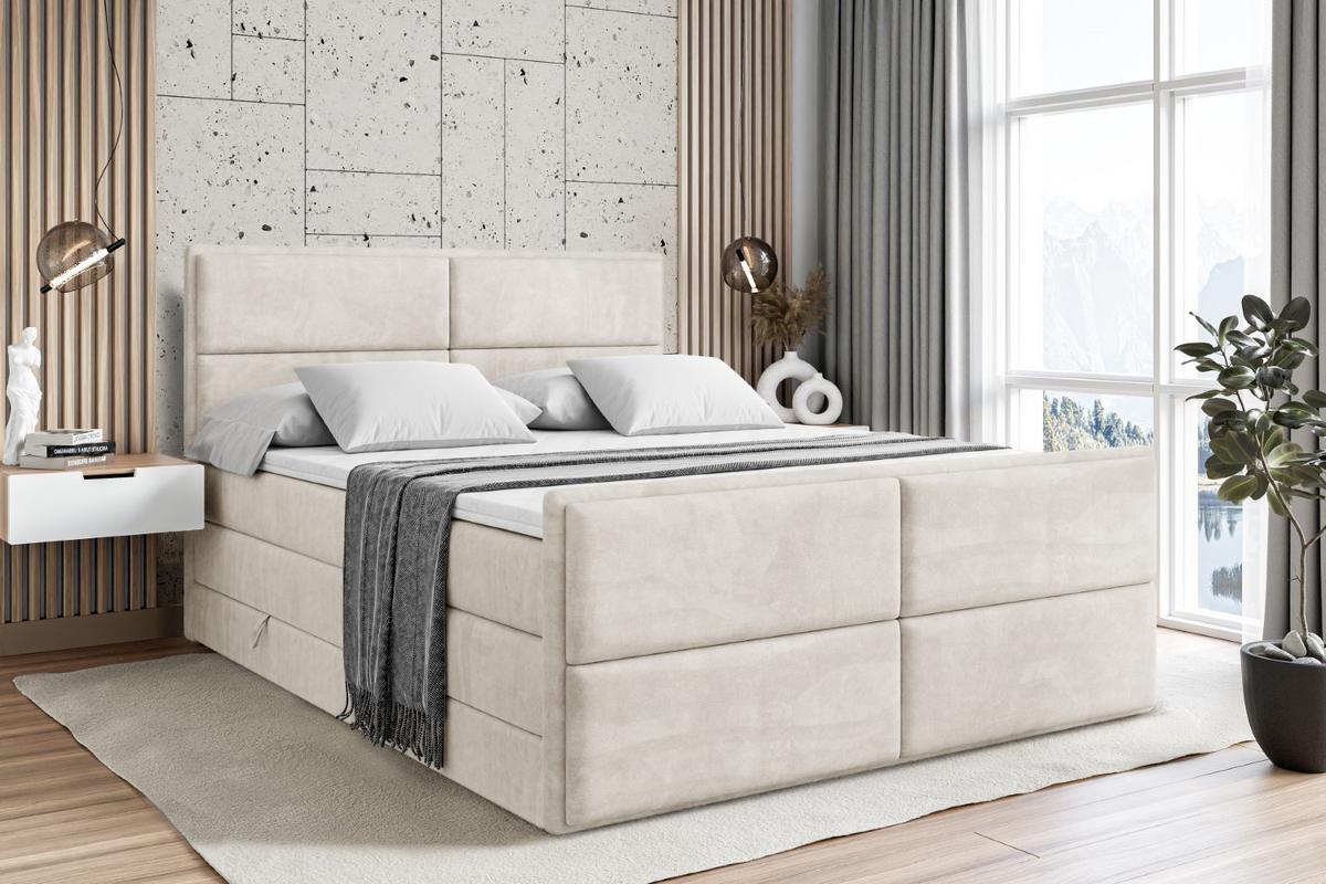BOXSPRINGBETT AURA-Z KING - 120 x 200 - H3/H4 - Ecru - Ecru, Holzwerkstoff (120/200cm) - ALTDECOR