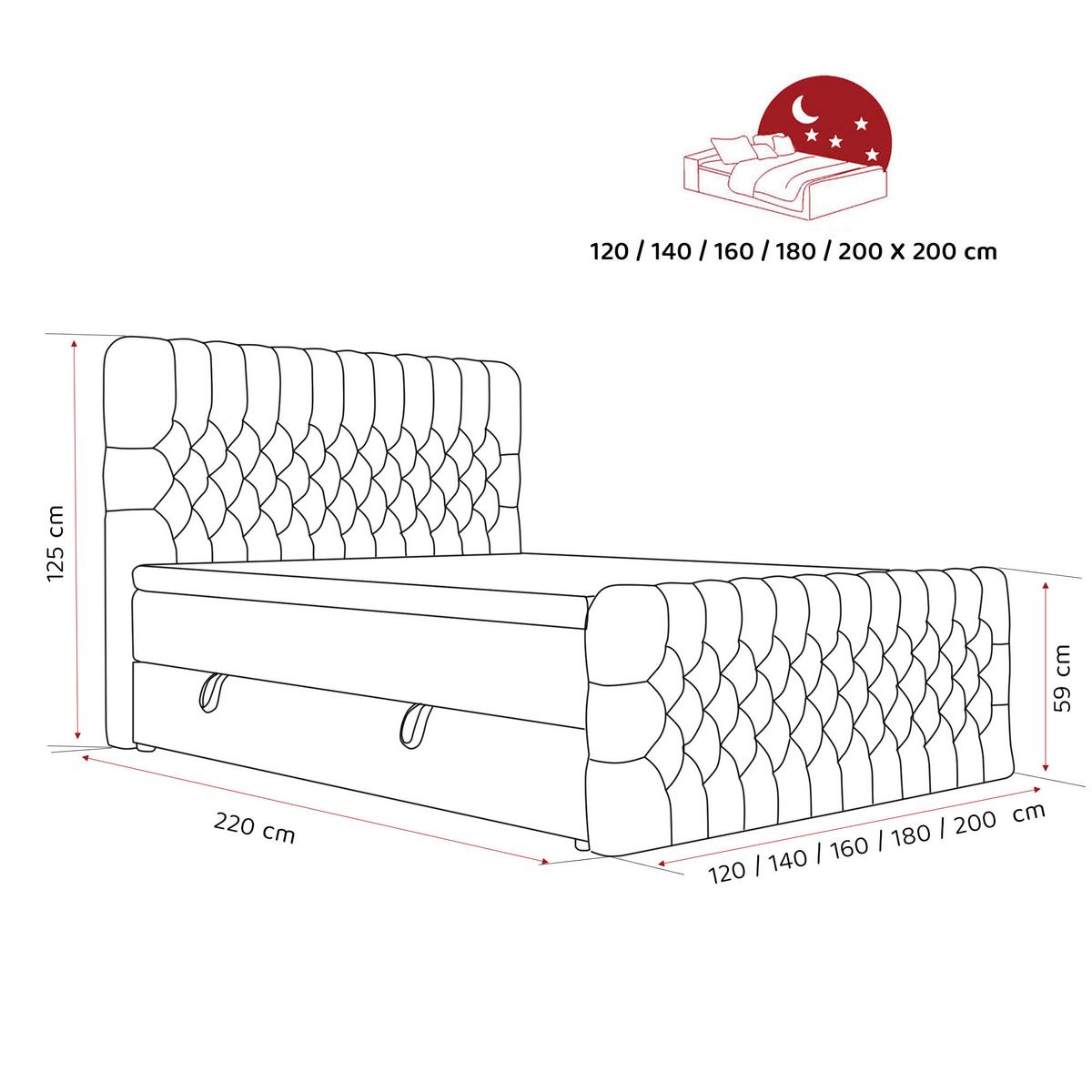 BOXBETT 140x200 cm mit Topper - Weiß, Holzwerkstoff/Textil (140/200cm) - Idohome