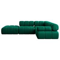 ECKSOFA modulares Sofa Felto-L1 - 285x190x70 cm Dunkelgrün Velours - Dunkelgrün, Holzwerkstoff/Textil (285/190cm) - ALTDECOR