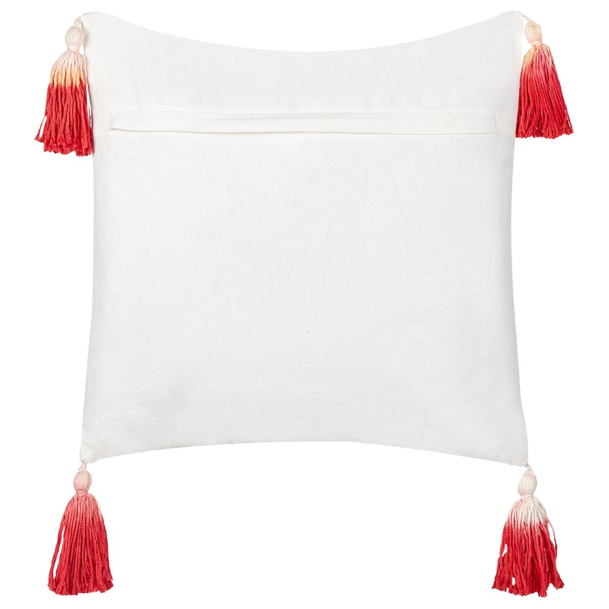 DEKOKISSEN 2er-Set Cremeweiß 45/45 cm Vallota - Rot/Goldfarben, Naturmaterialien (45/45cm) - Beliani