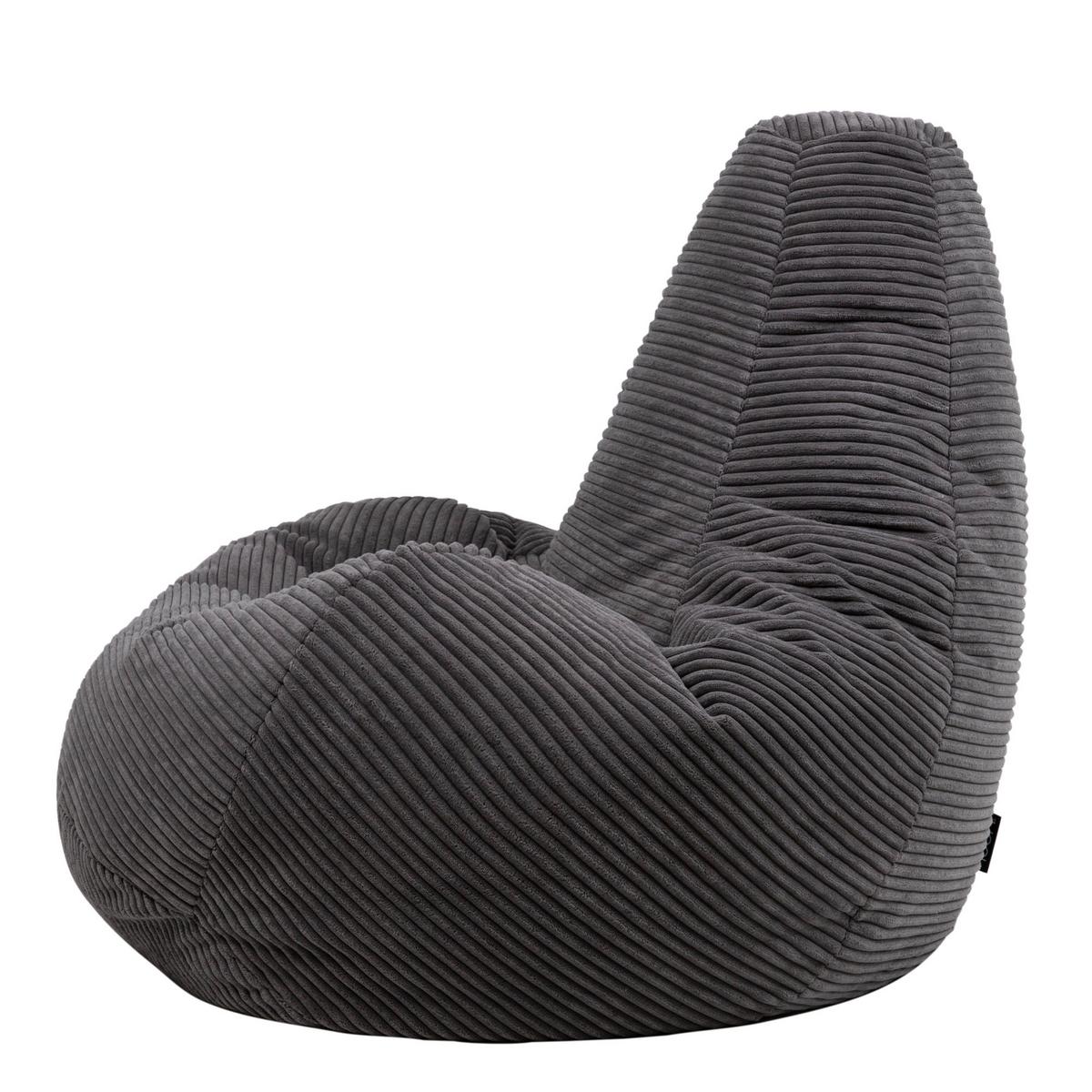 SITZSACK Sessel aus Cord 2-tlg. - Dunkelgrau, Textil (82/76/82cm) - icon