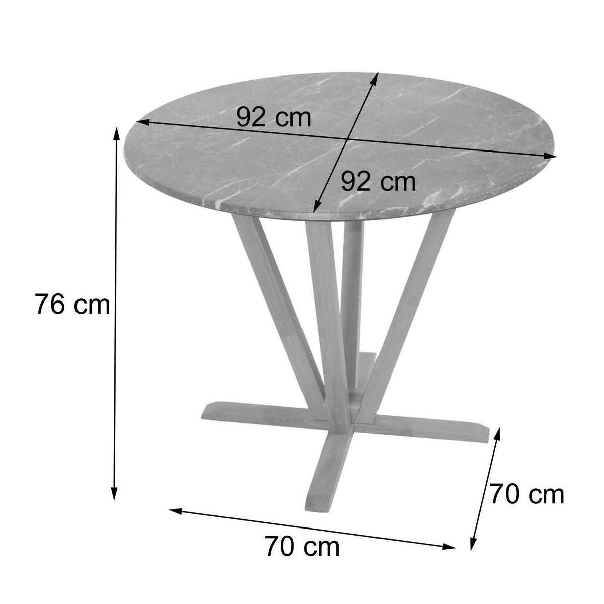 BISTROTISCH -B rund Grau - Grau, Holz (92/92/76cm) - MCW