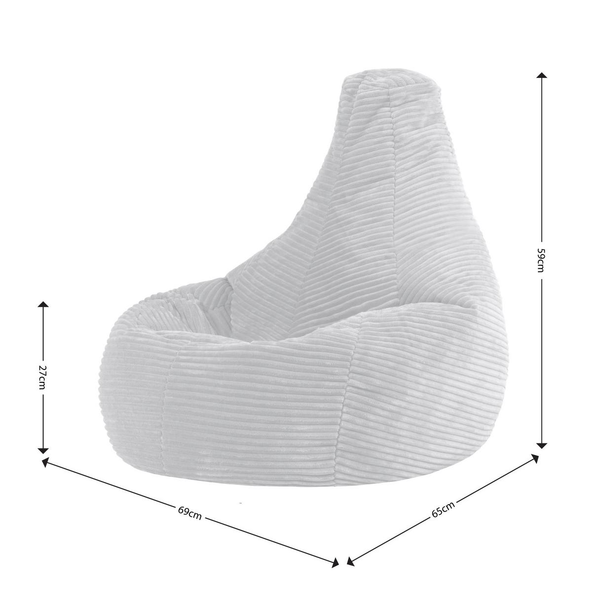 SITZSACK für Kinder Sessel aus Cord 2-tlg. - Beige, Textil (69/59/65cm) - icon