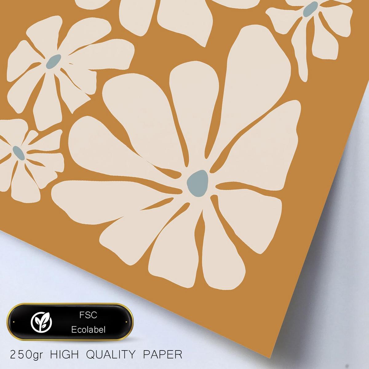 POSTER Set Mit 6 Blumenrahmen 2 In Blume Zusammenfassung Ästhetische Dekorative Gemälde Für Ihr Wohnzimmer Schlafzimmer Zuhause A3 & A4 Weißer Rahmen - Weiß, Papier (29/3cm) - Nacnic