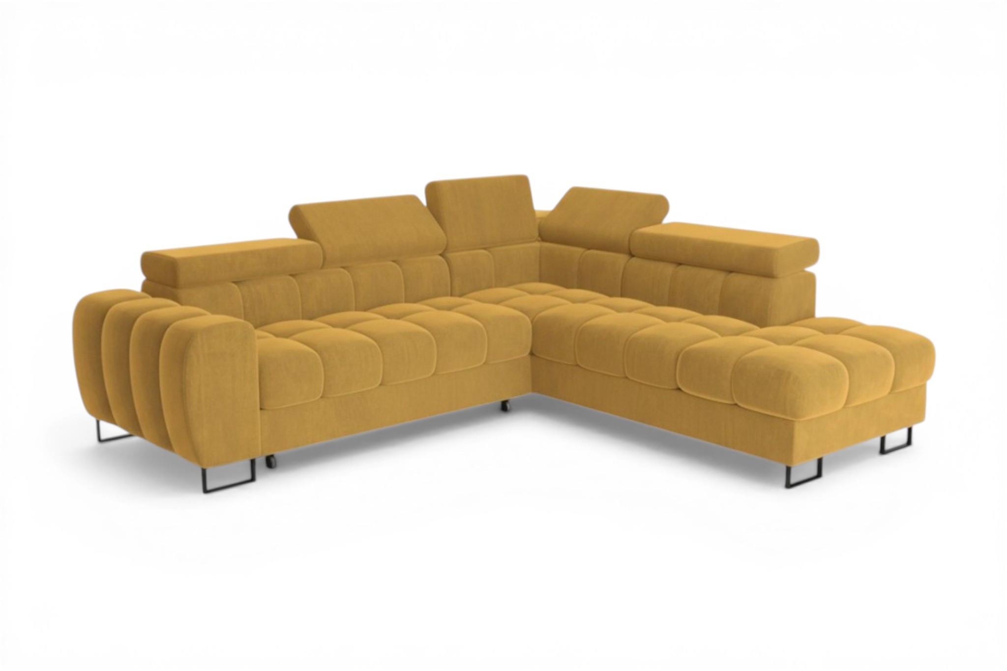 ECKSOFA Bastien Max Mit Schlaffunktion - Gelb, Holzwerkstoff/Textil (260/225cm) - Fun Möbel