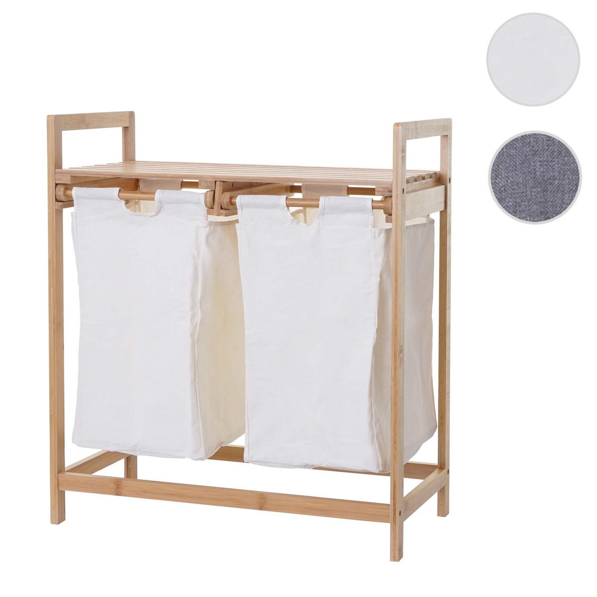 WÄSCHESAMMLER Braun, Weiß - Braun/Weiß, Holz (64/74/33cm) - MCW