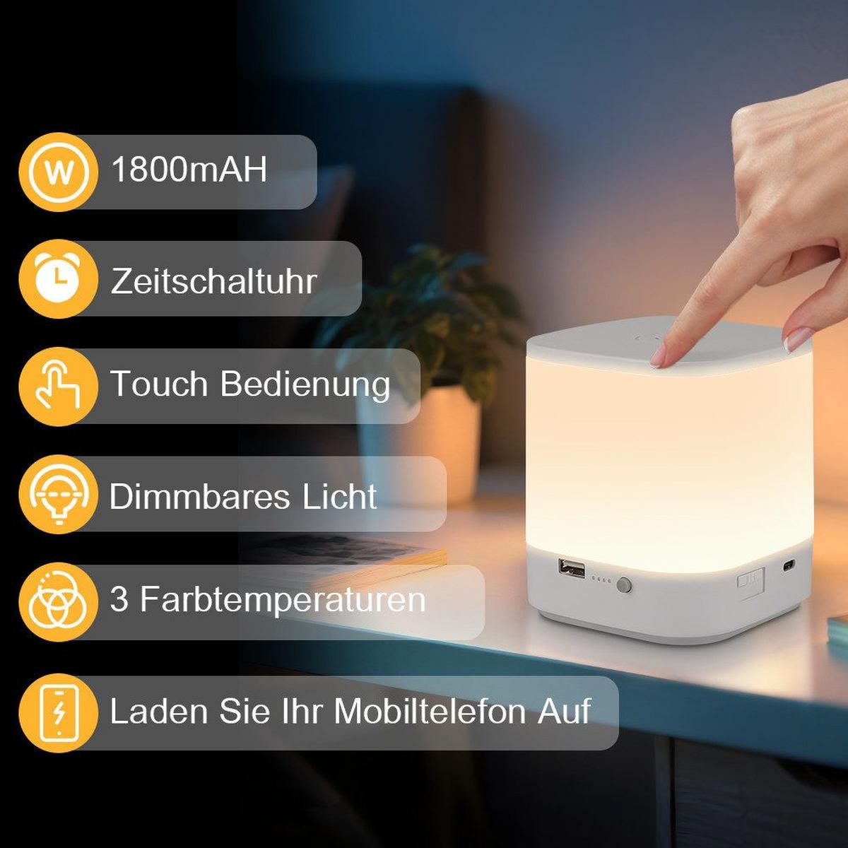 TISCHLEUCHTE Flammel 9.8/9.8/11.5 cm（2er-set） - Weiß, Kunststoff (9.8/9.8/11.5cm) - ZMH