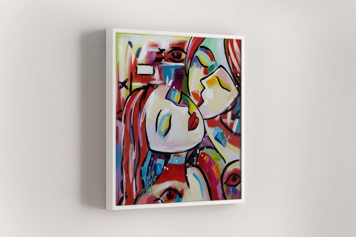 ÖLGEMÄLDE 80/80 cm - Multicolor, Holz/Textil (80/80cm) - KUNSTLOFT
