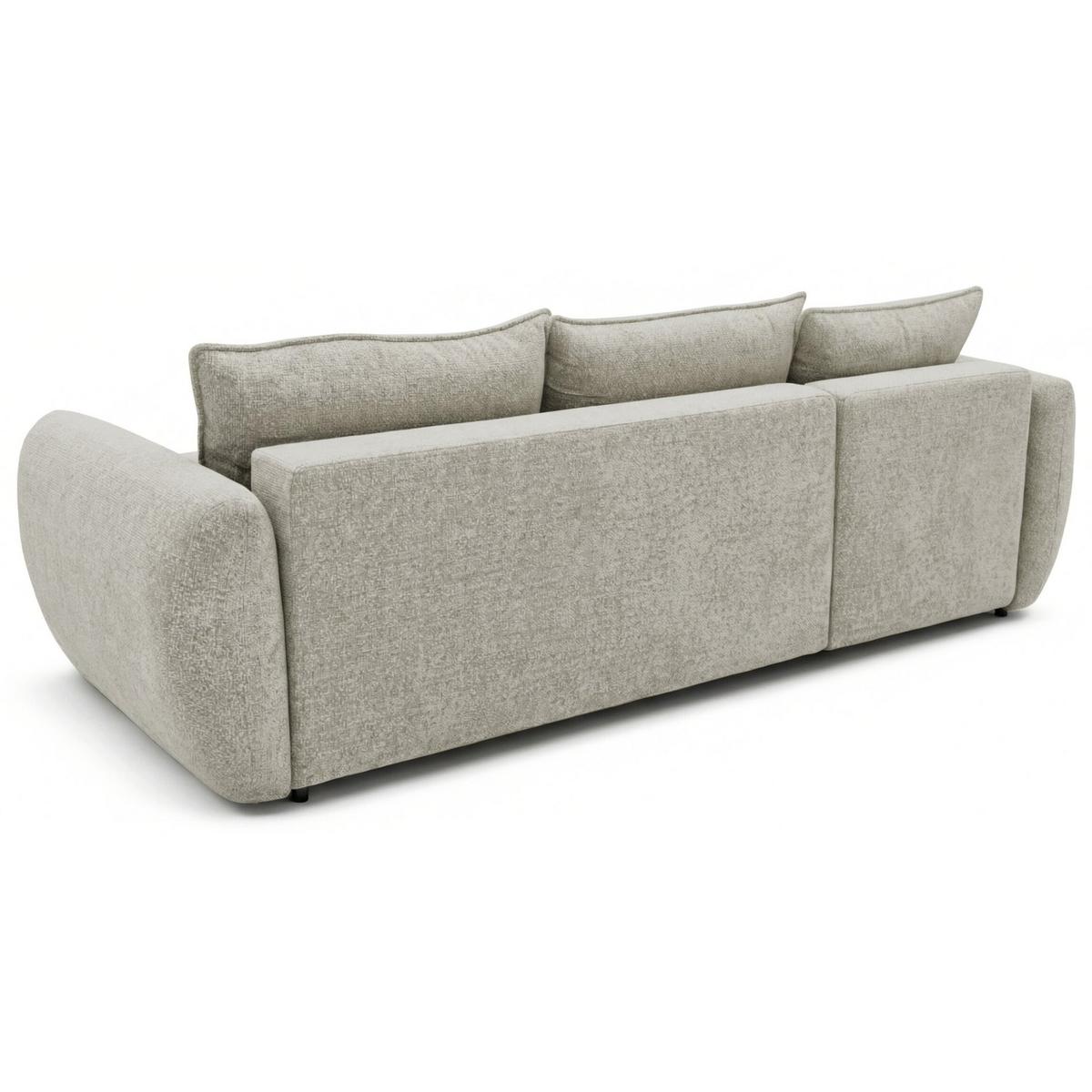 ECKSCHLAFSOFA Zordo GRAUBEIGER CHENILLE LINKS MIT ZWEI BETTKÄSTEN - Taupe/Schwarz, Kunststoff/Textil (256/170cm) - Selsey