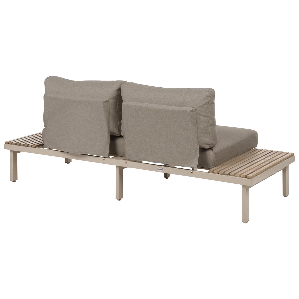 LOUNGE-SET mit Tisch 5-Sitzer Akazienholz Beige Fivizzano - Hellbraun/Beige, Holz - Beliani