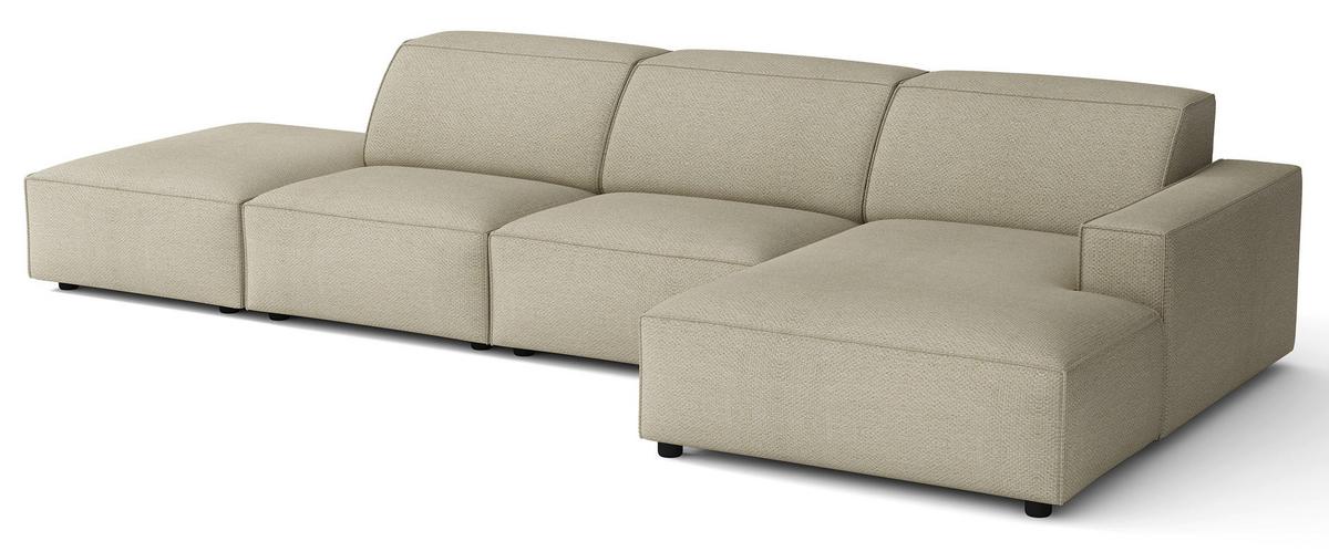 ECKSOFA Sellmo 344 cm - Taupe/Schwarz, Kunststoff/Textil (350/166cm) - Selsey