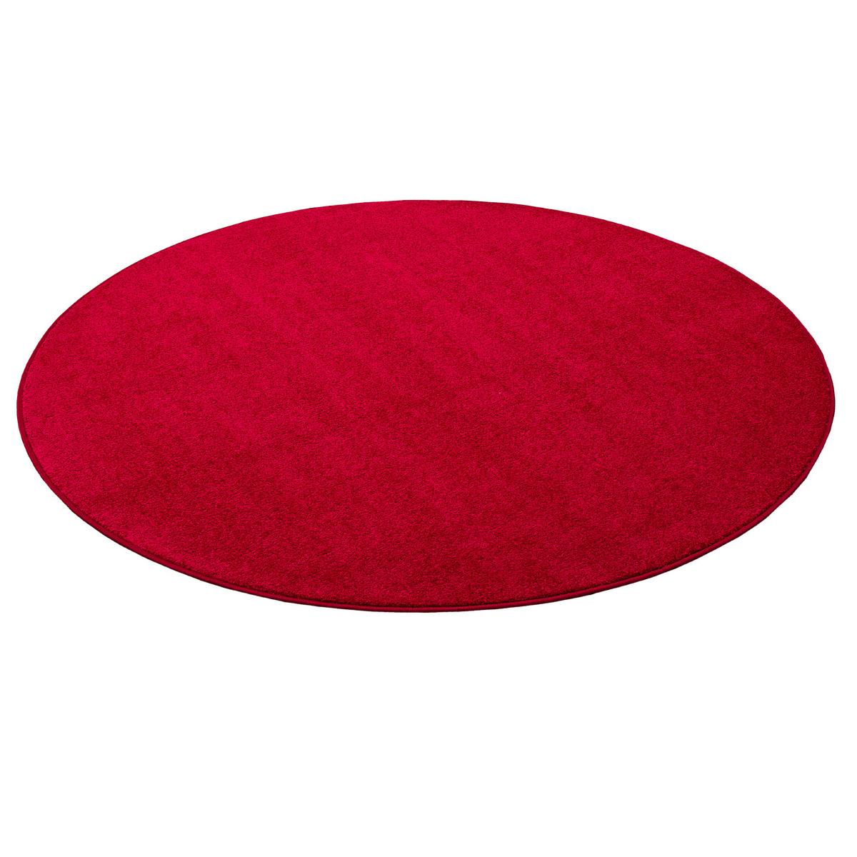 HOCHFLOR VELOURS TEPPICH LUNA RUND - Rot, Textil (200/200cm) - Snapstyle