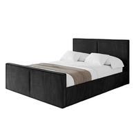 POLSTERBETT mit Bettkasten, Fußteil und Lattenrost, Boxbett ohne Matratze - EMMI-Z 180x200 Schwarz - Schwarz, Holzwerkstoff/Textil (180/200cm) - ALTDECOR