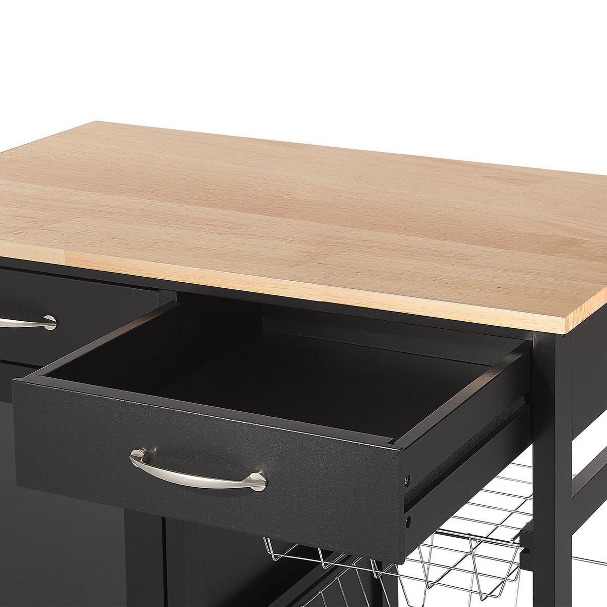 SERVIERWAGEN Schwarz Boves - Schwarz/Braun, Holzwerkstoff/Kunststoff (76/88/48cm) - Beliani