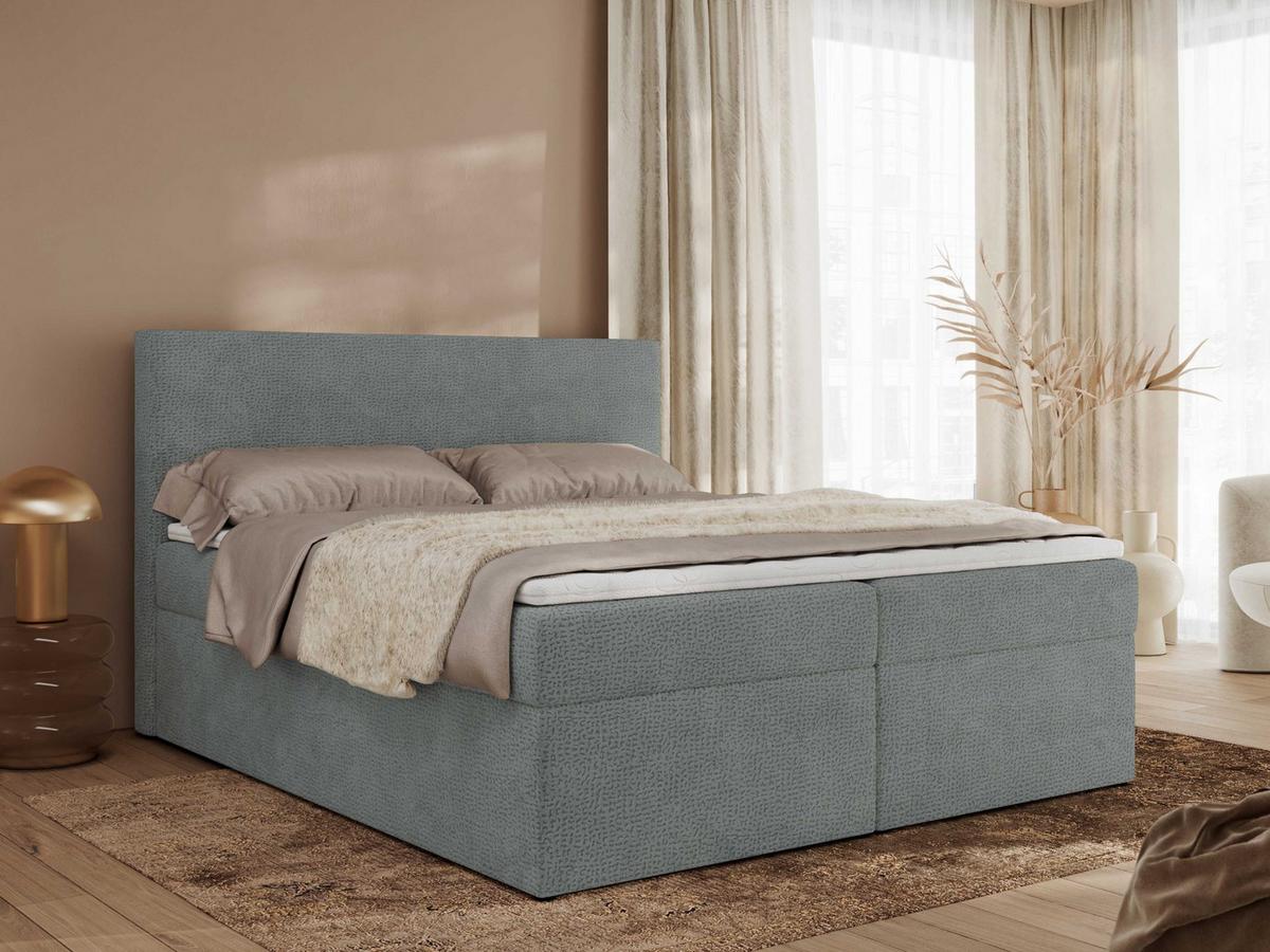 BOXBETT JAGUAR 180/200 - Grau Struktur - H3 - Grau, Holz/Textil (180/200cm) - MKS
