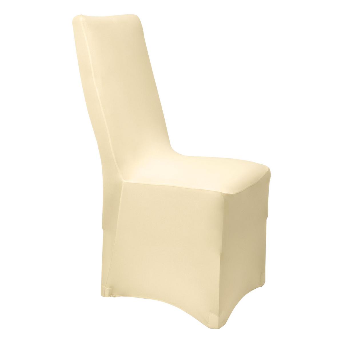 STUHLHUSSE Leona Stretch Bankett 95x45cm Ecru (4tlg) - Beige, Textil (45/95cm) - Beautissu 