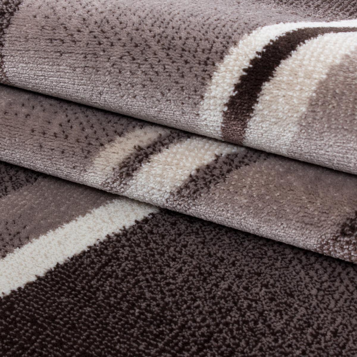 KURZFLORTEPPICH DRAU, mit abstraktem Wellenmuster, Braun, 120 x 170 cm - Braun, Textil (120/170cm) - KADIMA DESIGN