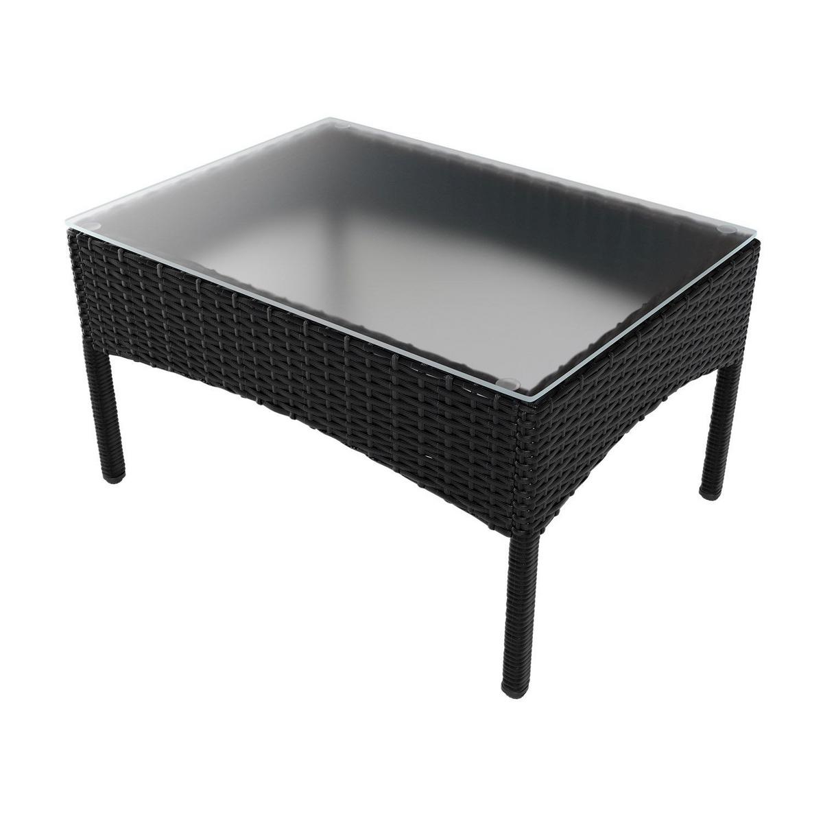 GARTENSET Fort Myers schwarz / dunkelgrau inkl. Abdeckung - Dunkelgrau/Schwarz, Kunststoff/Metall - Juskys