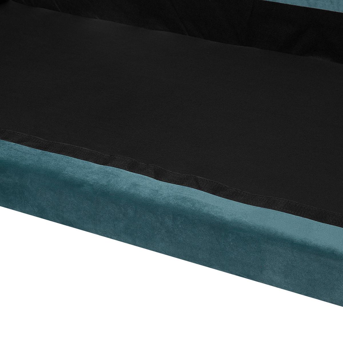3-SITZER-SOFA Samtstoff Blaugrün Eike - Hellgrün, Textil (186/82/102cm) - Beliani