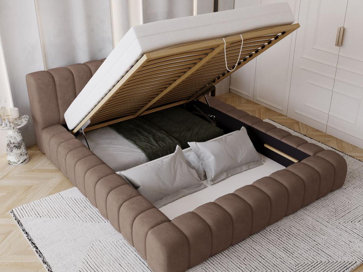 POLSTERBETT Italia 160x200 Braun - Braun, Textil (160/200cm) - Graingold