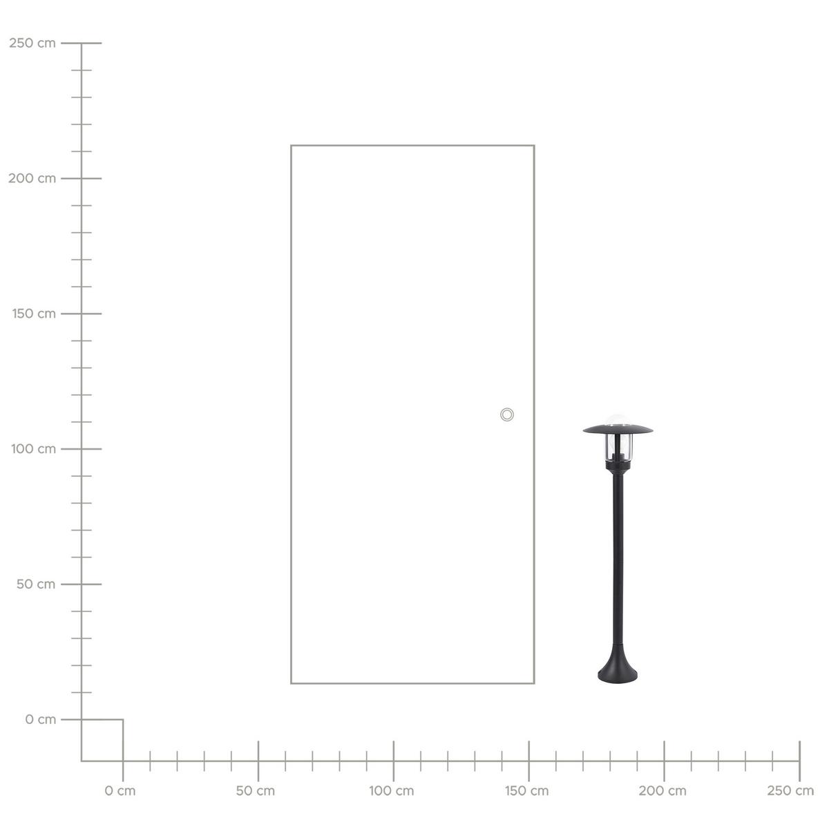 POLLERLEUCHTE Schwarz Tizu - Schwarz, Metall (25/25/98cm) - Beliani