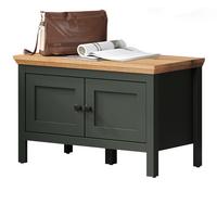 GARDEROBENBANK grün, Evoke Eiche Landhaus 77 x 48 cm, Sitzbank mit Stauraum - Eichefarben/Schwarz, Holzwerkstoff/Kunststoff (77/48/39cm) - Top.Furn