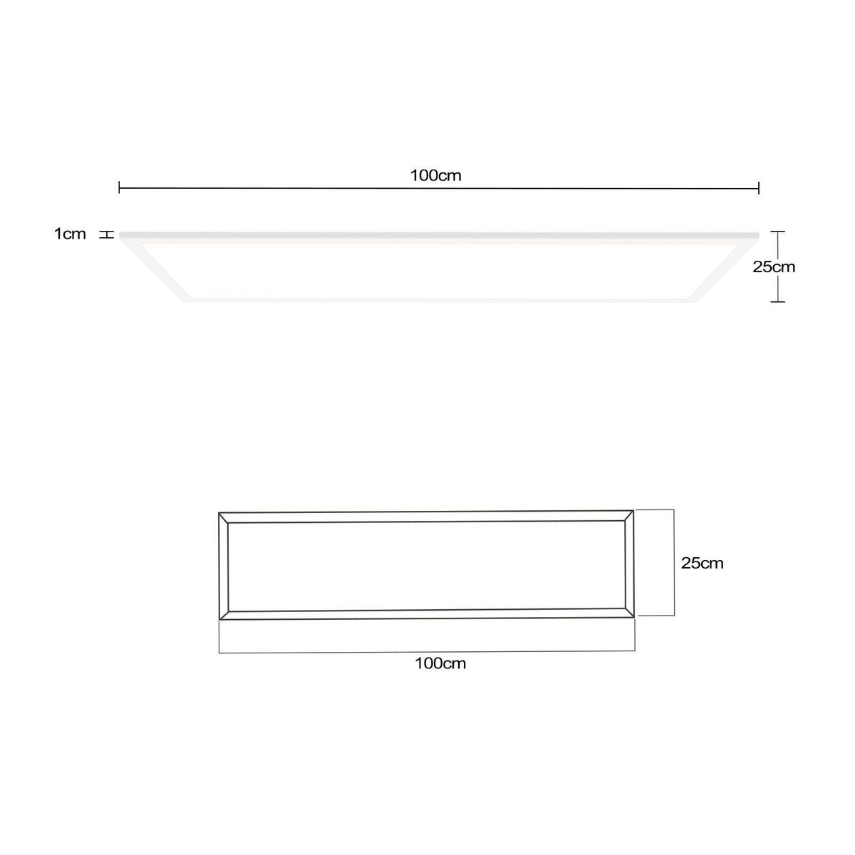 LED-DECKENLEUCHTE Thrall 100/25/1cm - Weiß, Metall (100/25/1cm) - ZMH