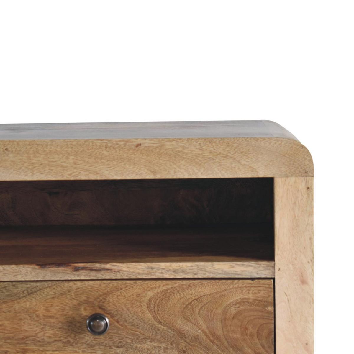 NACHTKASTEN Massiv Eichenoptik Schwebend, 1 Schublade und Offenes Regal, Beige - Beige/Messingfarben, Holz/Metall (45/25/30cm) - Artisan Furniture