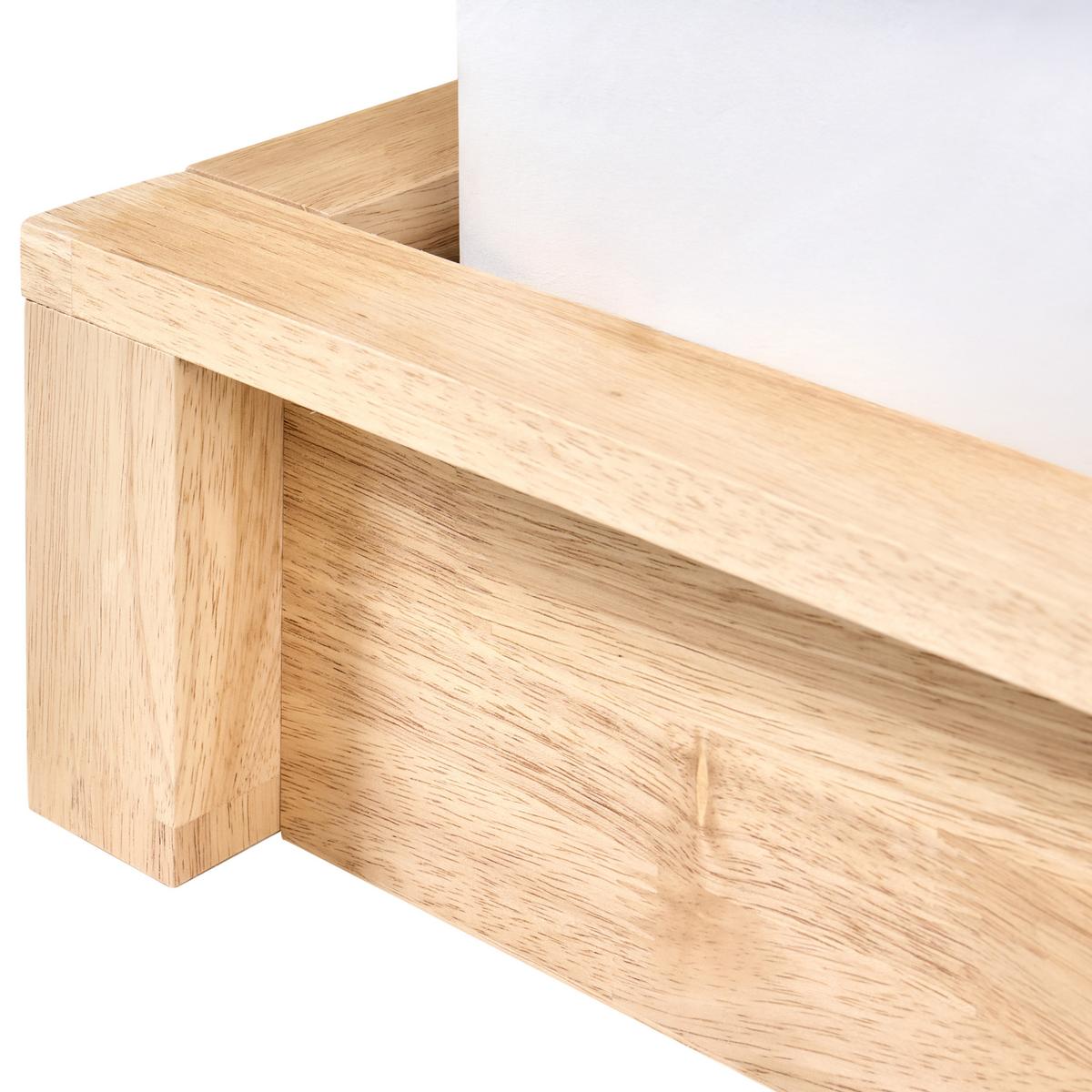 BETT ohne Kopfteil 160/200 cm Gummibaumholz Hellbraun Antras - Hellbraun, Holz (160/200cm) - Beliani