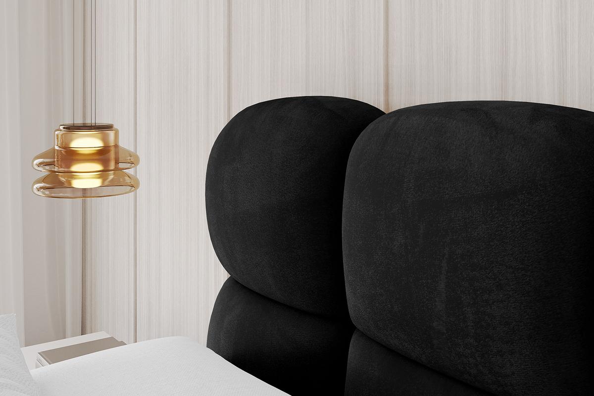 POLSTERBETT mit Bettkasten, Fußteil und Lattenrost, Bett mit Matratze H3/H4 - NOMA-Z 180x200 Schwarz - Schwarz, Holzwerkstoff/Textil (180/200cm) - ALTDECOR