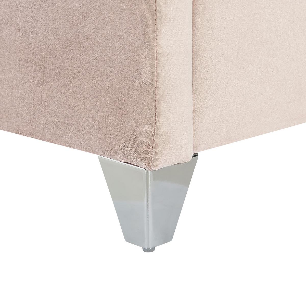 POLSTERBETT 160/200cm Pastellrosa Lubbon - Pink, Textil (160/200cm) - Beliani
