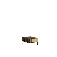 COUCHTISCH Schwarz, Eiche Artisan 87/43,2/66 - Schwarz/Eiche Artisan, Holzwerkstoff (66/87/43cm) - RAUMHIRSCH FURNITURE