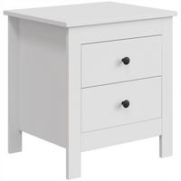 NACHTTISCH MDF Metall Weiß - Weiß/Nickelfarben, Holzwerkstoff/Kunststoff (39.5/51/48cm) - HOMCOM