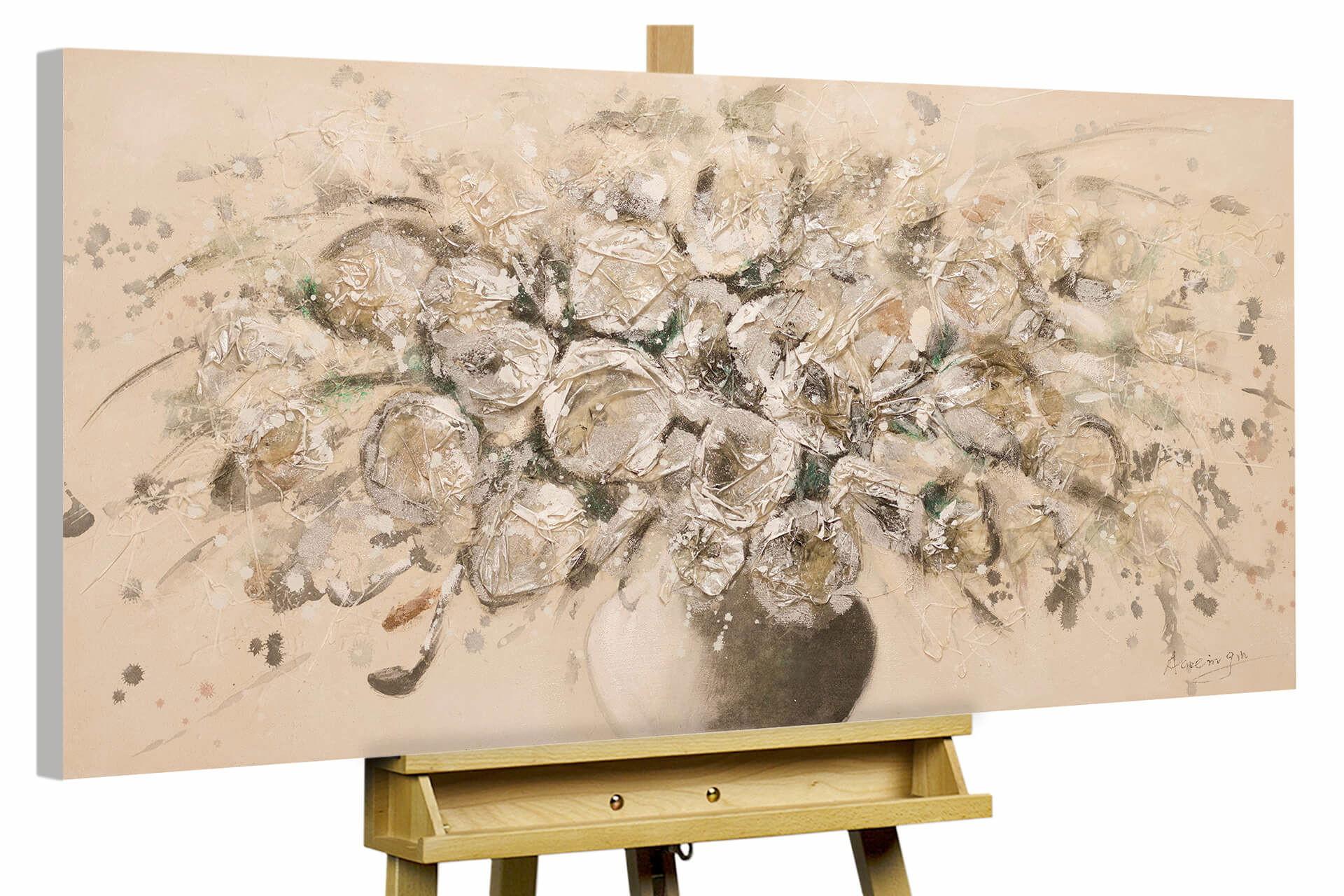 ÖLGEMÄLDE 120/60 cm - Beige/Schwarz, Holz/Textil (120/60cm) - KUNSTLOFT