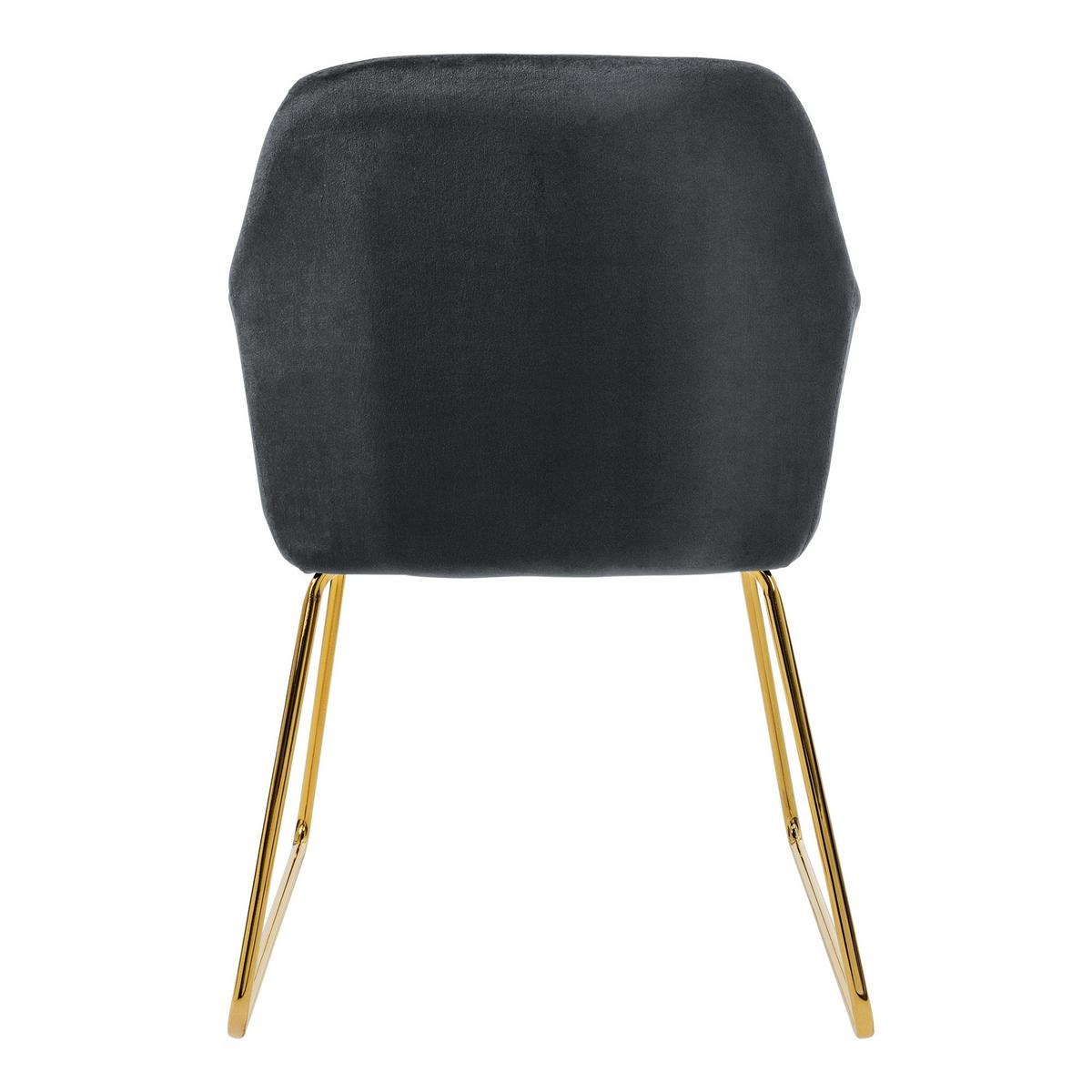 ESSZIMMERSTÜHLE 4er Set Grau Samt - Goldfarben/Grau, Textil/Metall (60/82/57cm) - ML-DESIGN