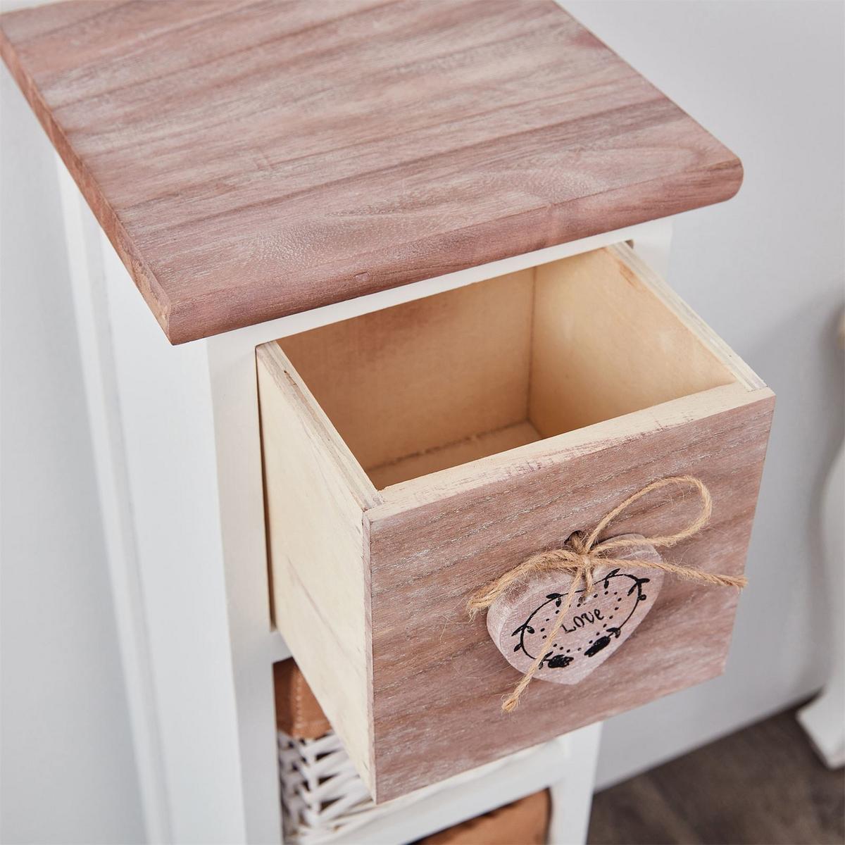 KOMMODE FLOWER weiß/braun - Weiß/Braun, Holz (21/70/21cm) - CARO-Möbel