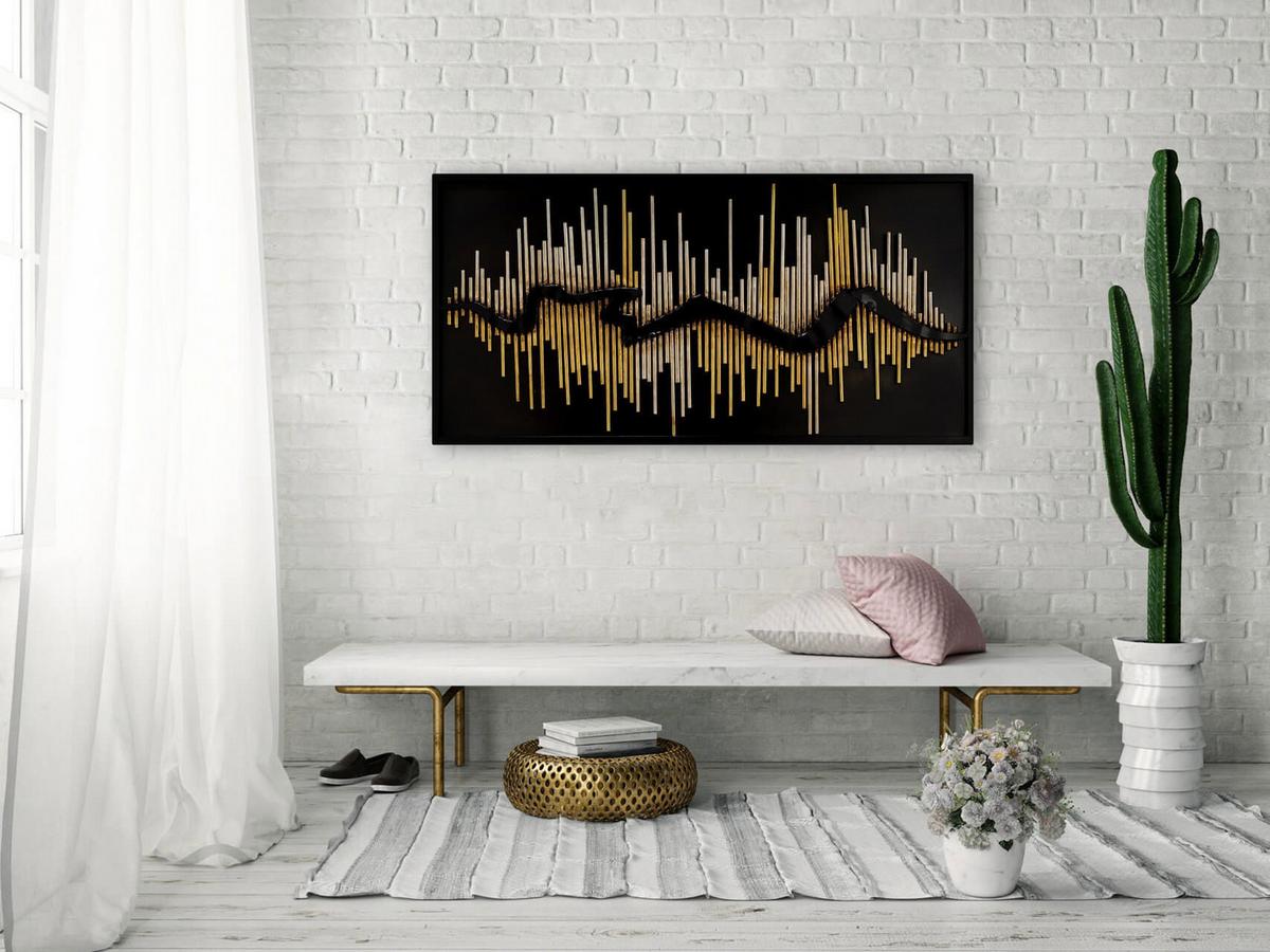 METALLBILD Gold 120/60 cm - Silberfarben/Goldfarben, Metall (7.95/60cm) - KUNSTLOFT