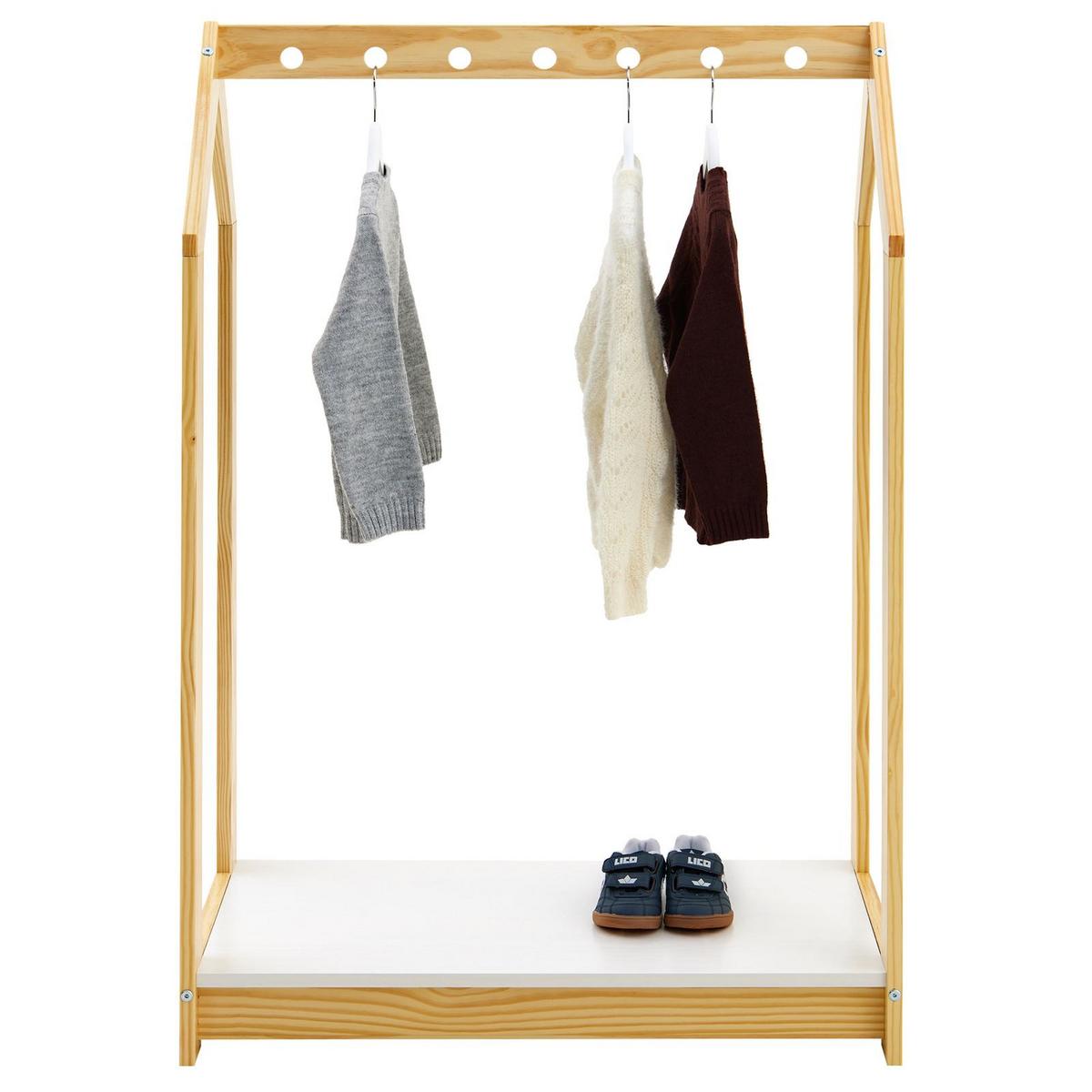 KINDERKLEIDERSTÄNDER SALLY - Naturfarben/Weiß, Holz (78/118/42cm) - IDIMEX