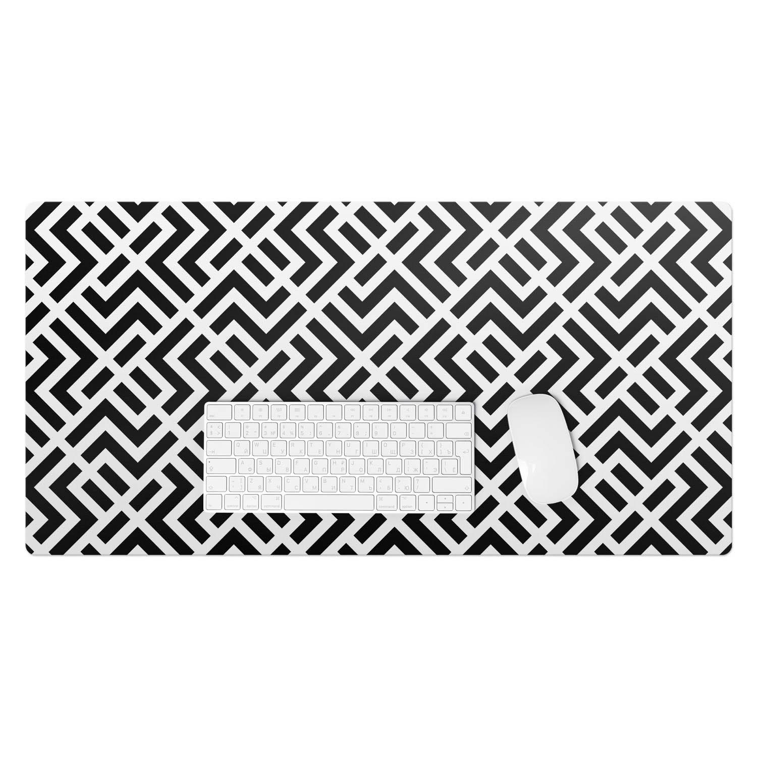 SCHREIBTISCHUNTERLAGE 90x45 cm Schwarz-Weiß - Schwarz, Kunststoff (90/45/1.6cm) - Wallfluent