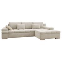 ECKSOFA Bangkok Premium, Seite: Rechts - Sandfarben/Silberfarben, Holz/Textil (310/175cm) - MIRJAN24