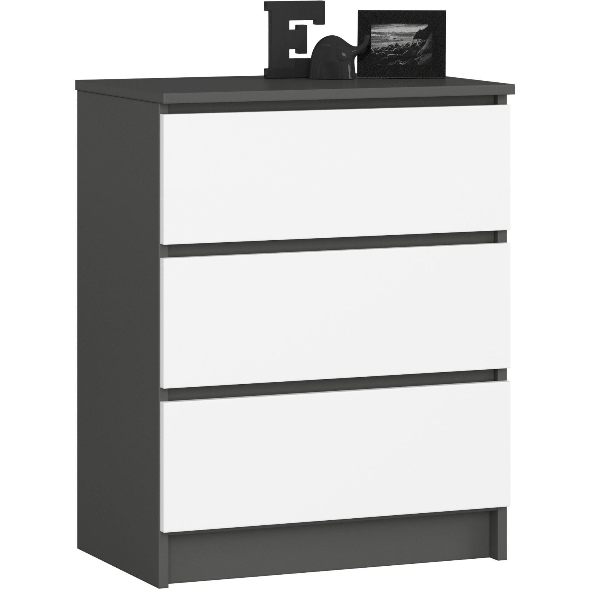 KOMMODE Graphit Grau, Weiß 77/60/40 - Weiß, Holzwerkstoff (60/77/40cm) - RAUMHIRSCH FURNITURE