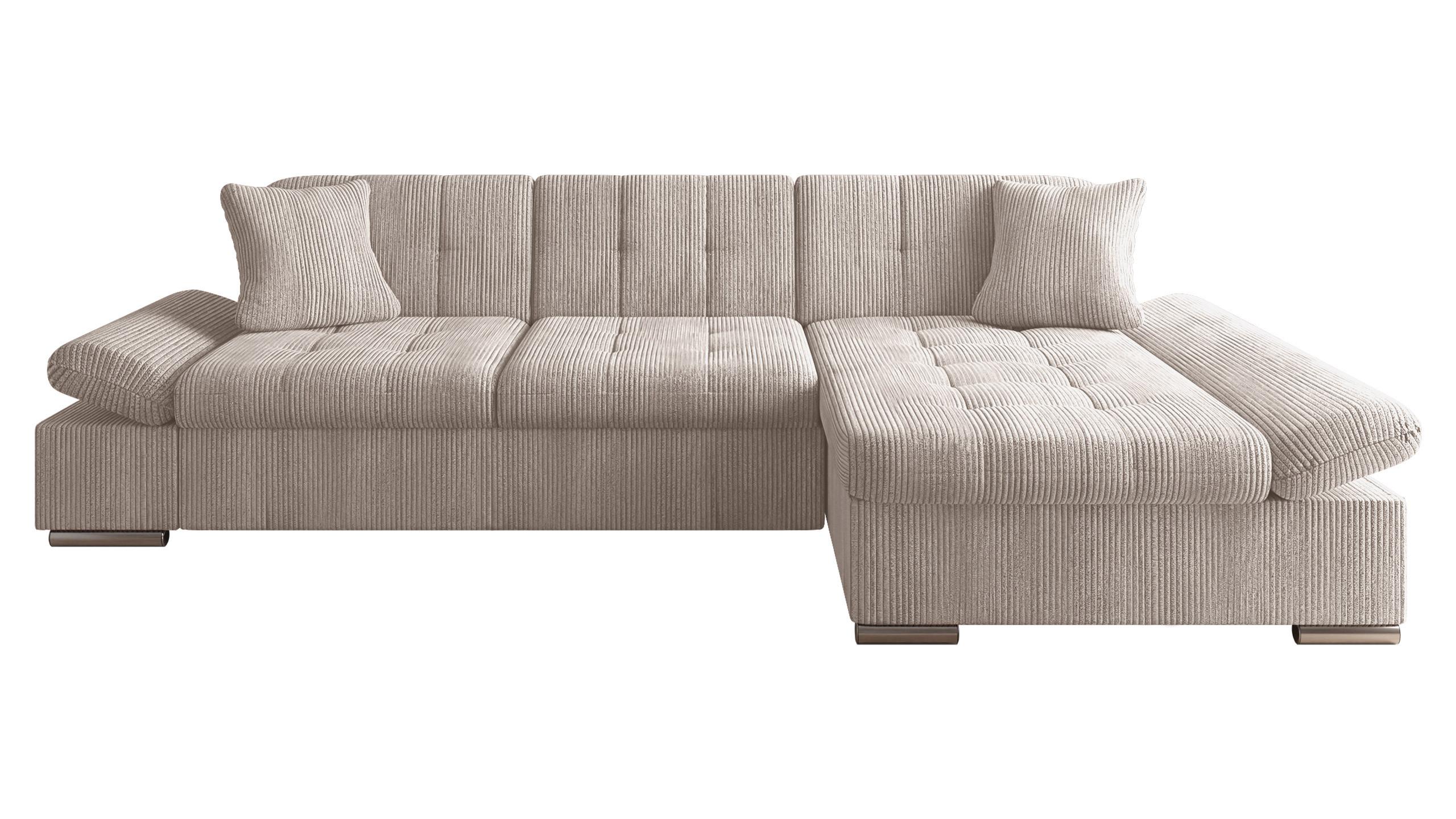 ECKSOFA Montana Cord, Seite: Rechts - Naturfarben, Holz/Textil (278/161cm) - MIRJAN24