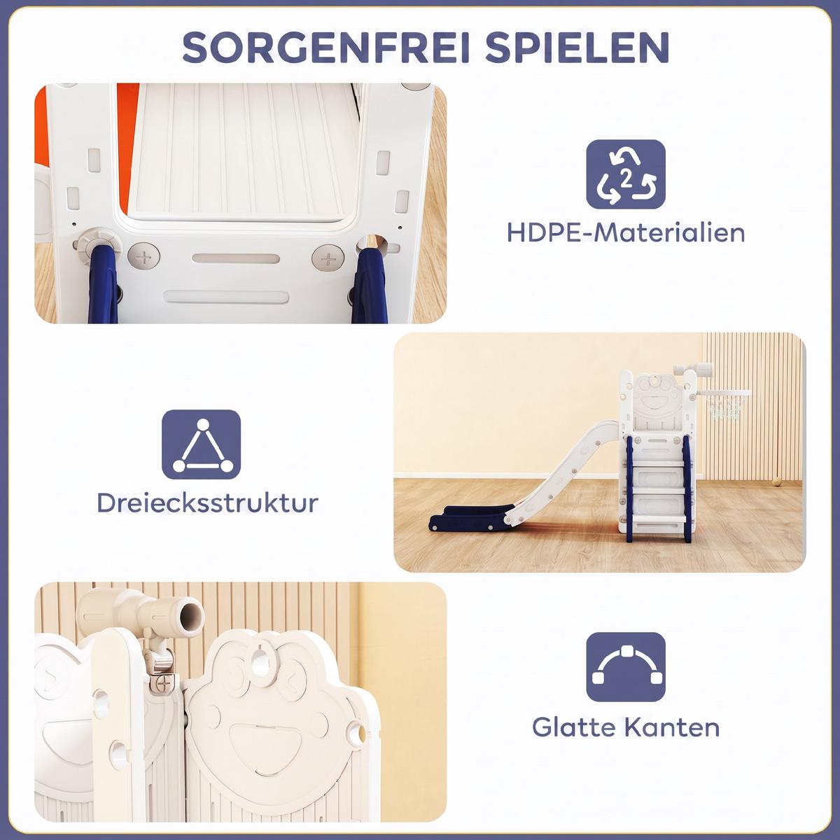 KINDERRUTSCHE HDPE Orange - Orange, Kunststoff (70/86/178cm) - AIYAPLAY