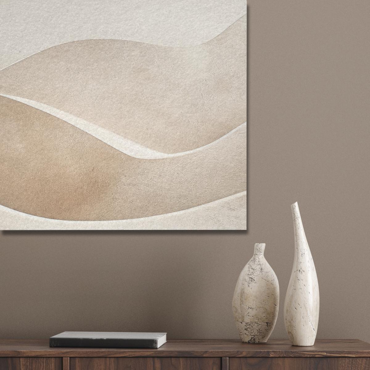 AKUSTIKBILD Beige - Natur - Abstrakt - Modern Akustikpaneele 90x60 cm - Beige, Kunststoff (90/60/0.9cm) - MuchoWow