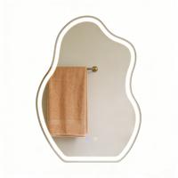 BADSPIEGEL mit Beleuchtung Jarwen 3.4/50/70 cm - Weiß, Glas (50/70/3.4cm) - ZMH