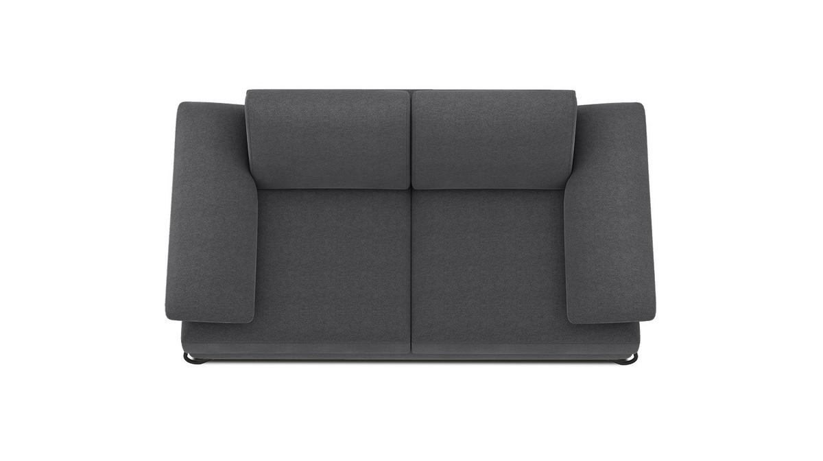 SOFA LORI 2-Sitzer, dunkelgrau - Dunkelgrau/Schwarz, Holzwerkstoff/Textil (185/87/96cm) - Wozimo