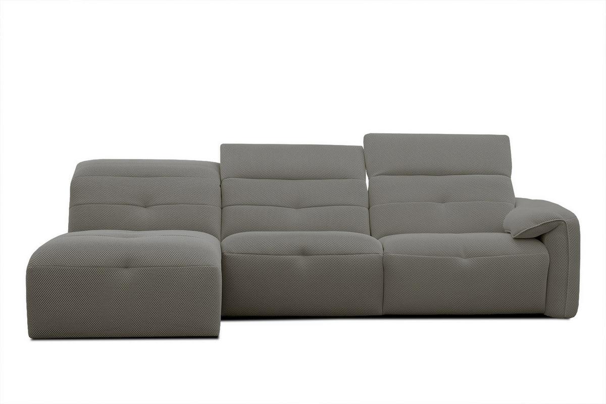 ECKSOFA TRENTO 4-Sitzer mit 1 Relaxfunktion, taupe - Taupe/Schwarz, Holzwerkstoff/Kunststoff (165/262cm) - Wozimo