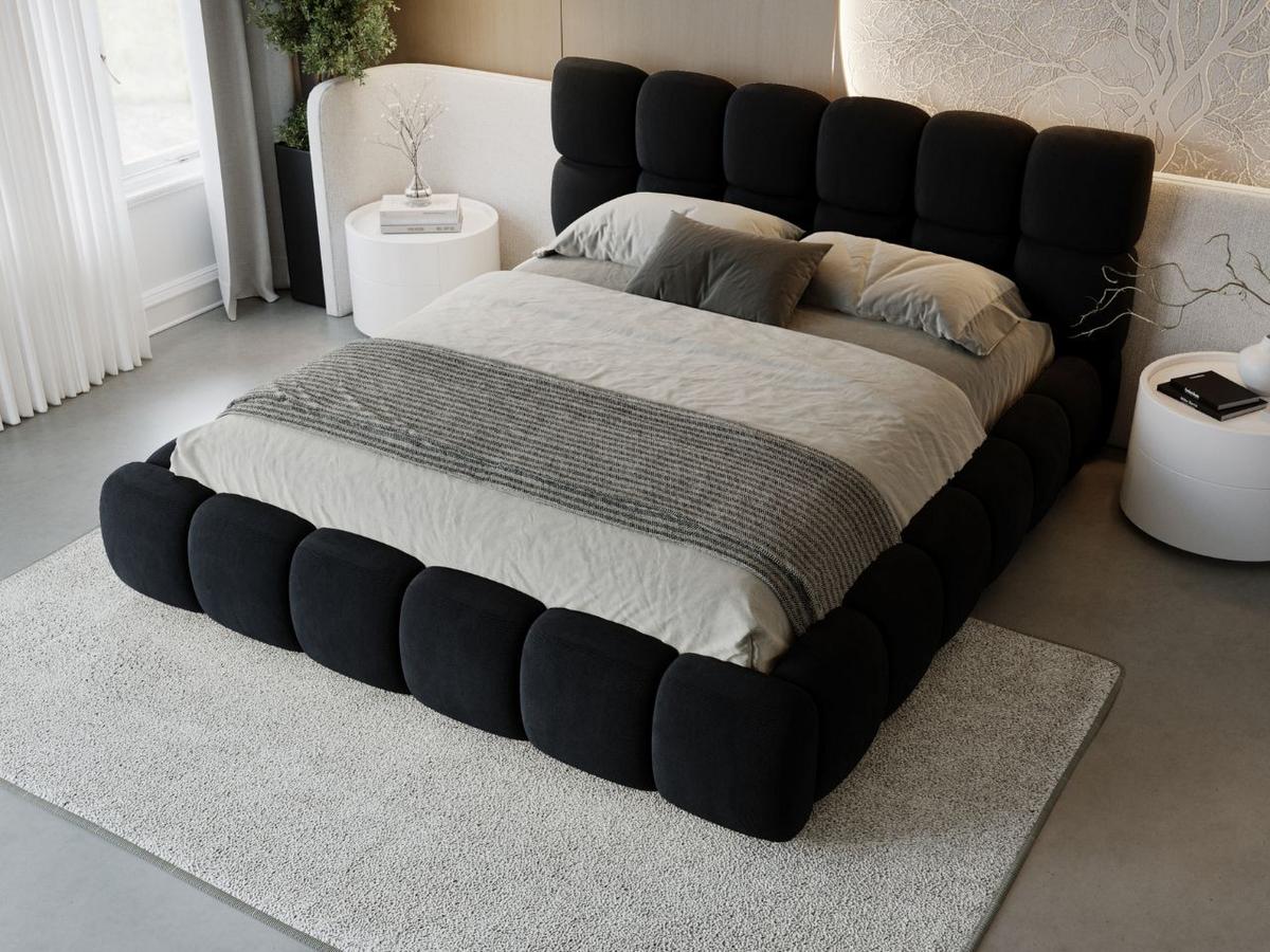 POLSTERBETT Modo 180x200 Schwarz - Schwarz, Textil (180/200cm) - Graingold
